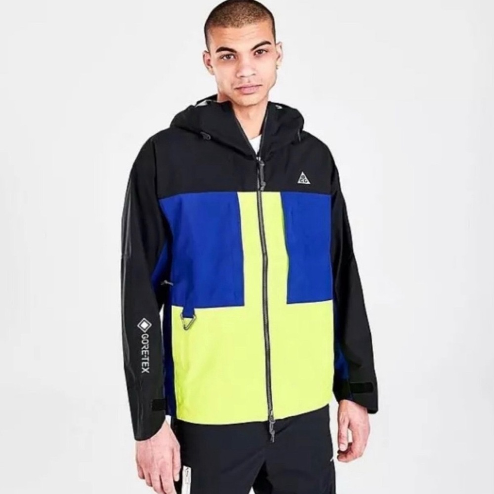 Men’s Nike ACG GORE-TEX “Misery Ridge” Jacket in Black, Blue, and Yellow